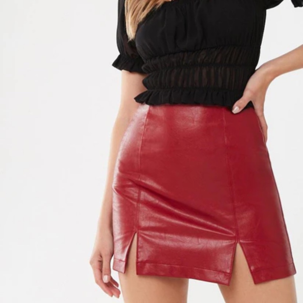 Faux leather skirt